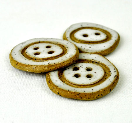 White Stoneware Buttons