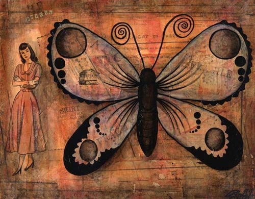 Mixed Media Butterfly Print