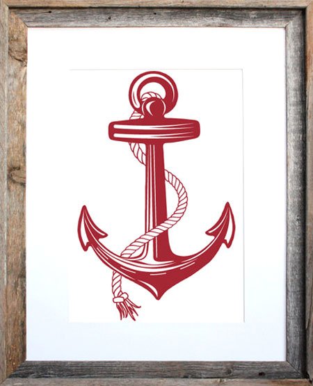 Nautical Anchor Silkscreen Print