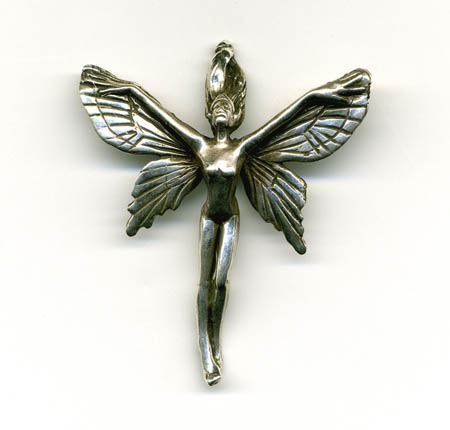 Handcast Silver Butterfly Fairy Pendant