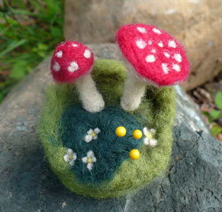 Needle Felt Mushroom Pin Cushion