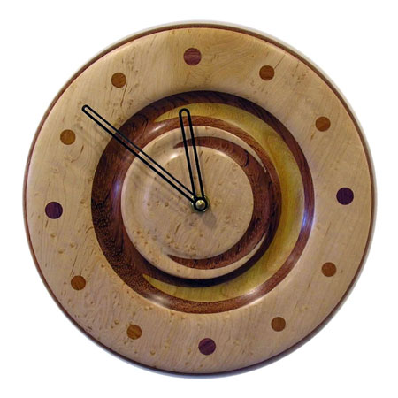 Turned Wood Cresent Clock