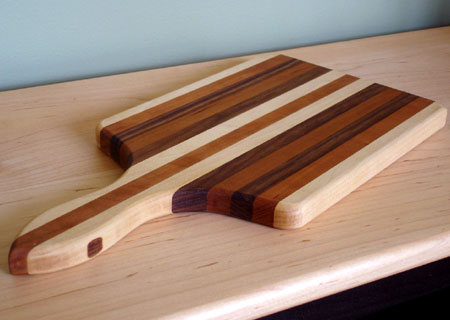 Walnut and Maple Paddle Wood Cutting Board