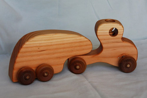 Wooden Toy Truck And Trailer