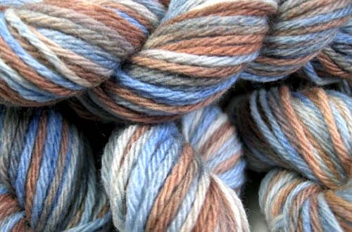 Hand Dyed Blue & Brown Yarn
