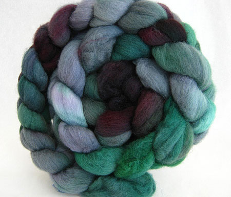 Hand Painted Green And Maroon Merino